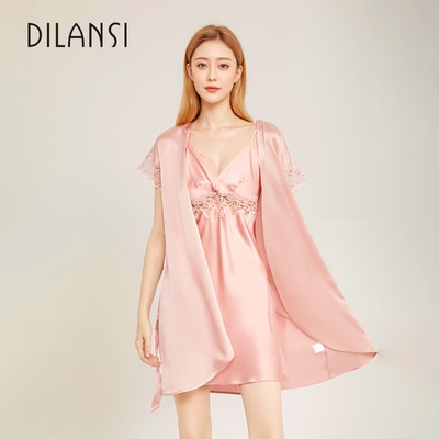 狄兰丝真丝睡衣套装100%桑蚕丝