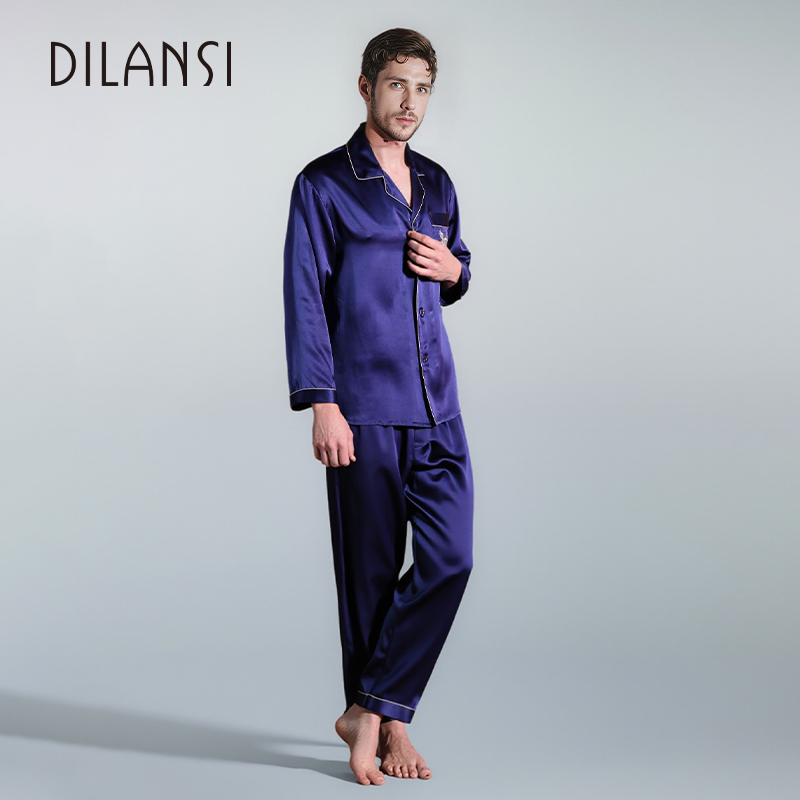 狄兰丝真丝睡衣套装春秋新款