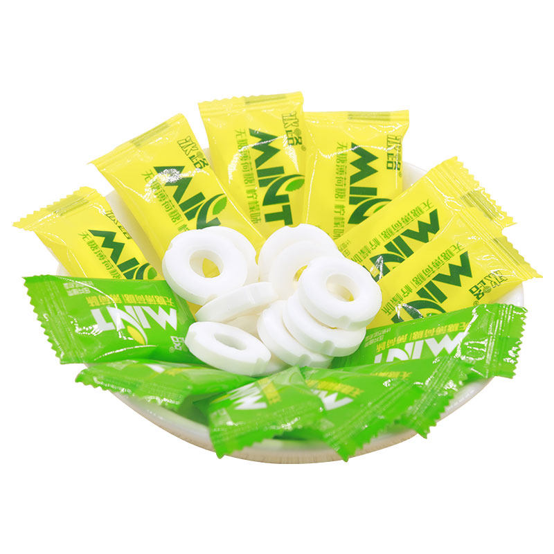 冰路无糖薄荷糖500g有个圈的老式强劲清凉含片糖散装招待糖果批发