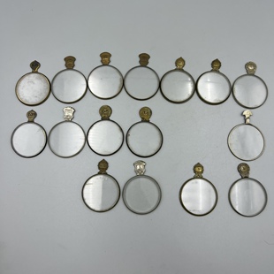 老物件古董民国铜镜框镜片测视力工具配眼镜收藏品摆件装饰