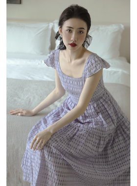 apa studio新中式复古通勤女夏季海边裙度假初恋心事绝美连衣裙