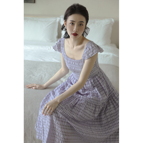apa studio新中式复古通勤女夏季海边裙度假初恋心事绝美连衣裙