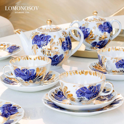 皇家茶杯碟lomonosov金色
