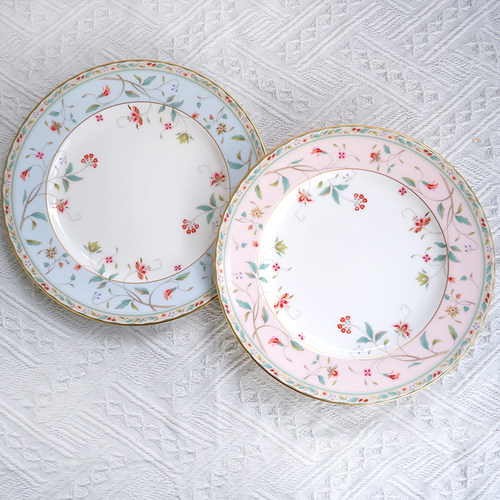 点心盘骨瓷圆盘花更纱noritake