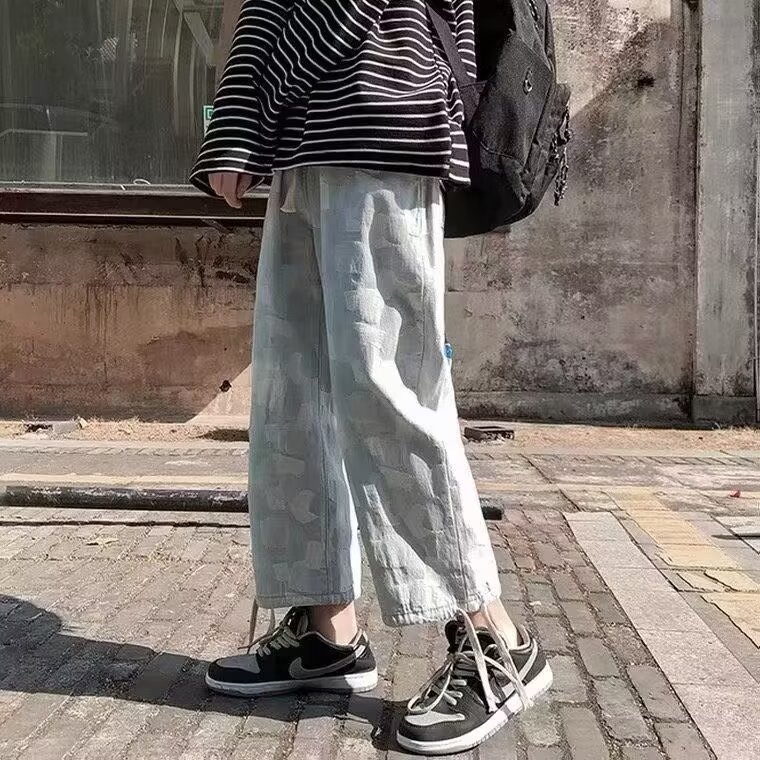 潮牌高街工装裤男春秋季休闲文艺青少年宽松舒适百搭直筒阔腿裤子