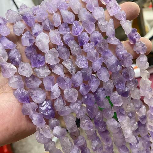 天然紫水晶原石diy吊坠项链手链