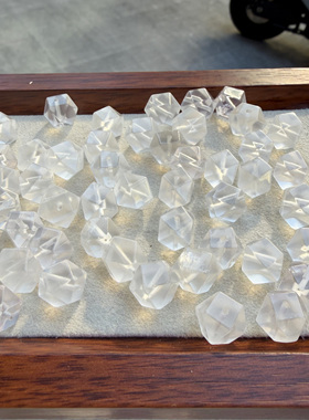 天然奶白水晶随形多棱珠DIY配件
