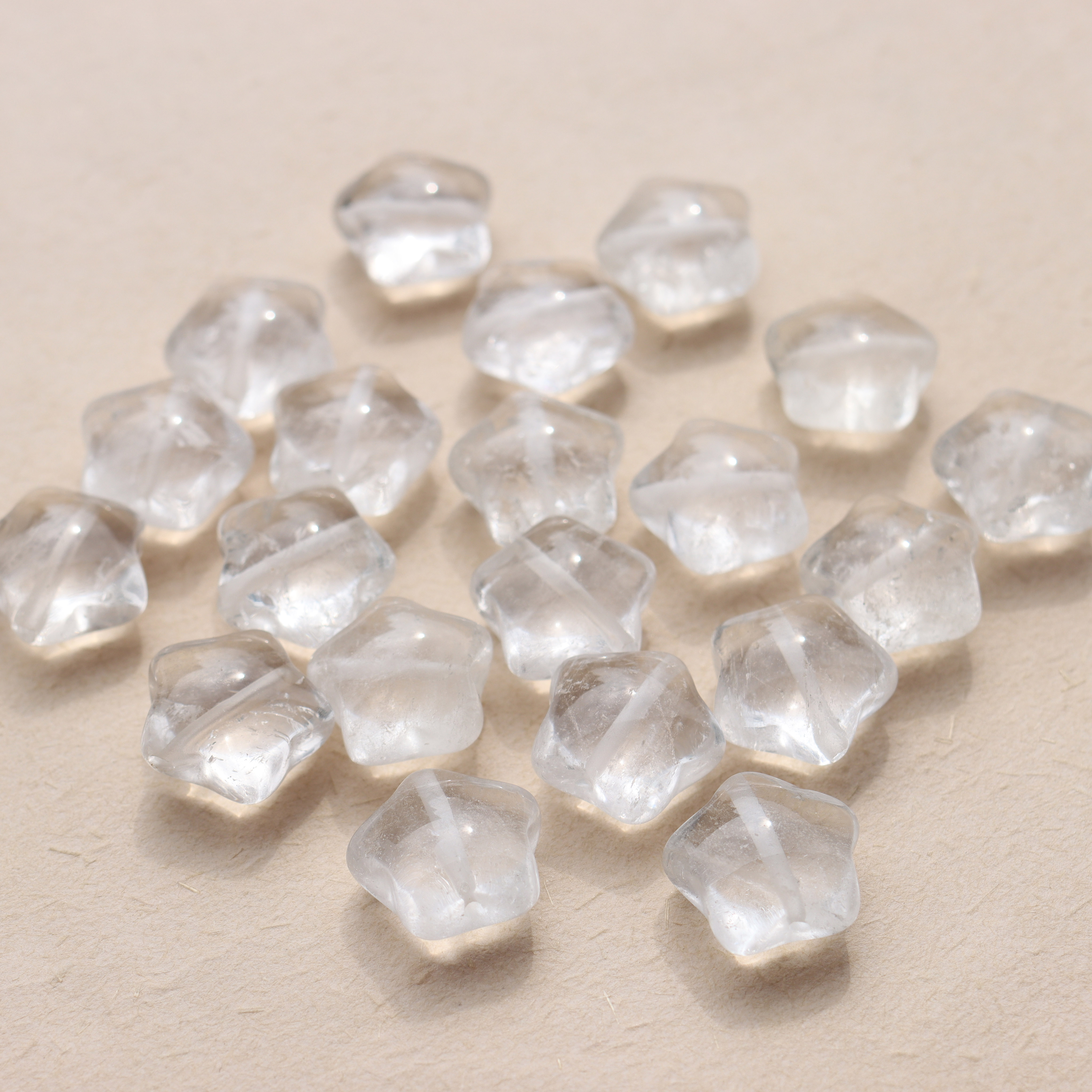 天然白水晶五胖角星散珠