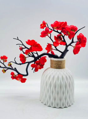 仿真梅花干花桃花枝仿真花人造花创意造型盆景中式腊梅盆景