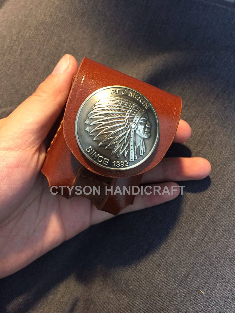 zippo芝宝佐罗煤油打火机套植鞣头层真牛皮情人节送男友手工礼物