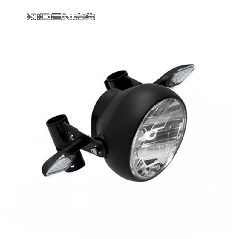 QIDIAN KD250-V KD150-V 오토바이 레트로 헤드 라이트 왼쪽 및 오른쪽 브래킷 방향 지시등 액세서리 원형 헤드 라이트