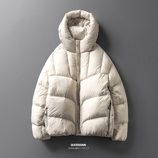 冬季 cleanfit宽松廓形绗缝面包服 蓬松保暖90白鹅绒连帽羽绒服男