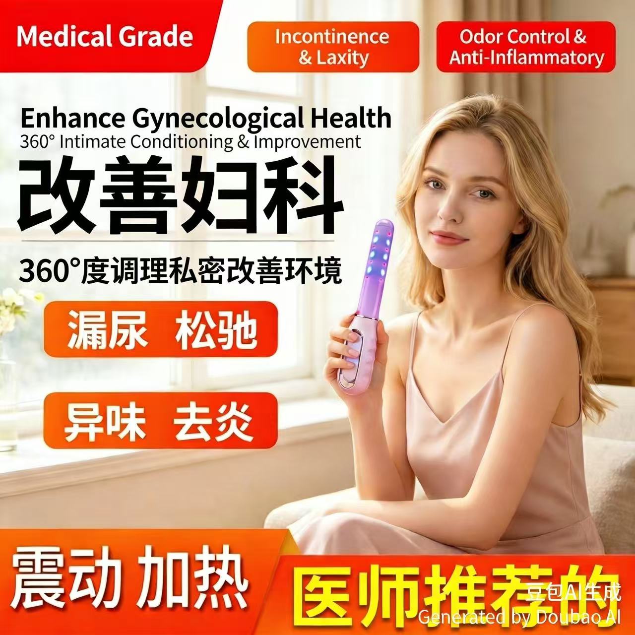 妇科棒震动棒红蓝光私密修复仪