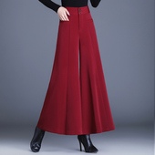 阔腿裤 2025春秋冬季 模特走秀 大脚跳舞裤 垂感荷叶边女裤 款 高腰裙裤