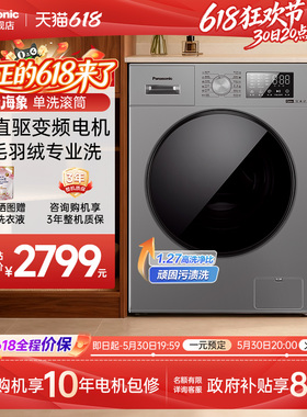 [大海象]松下12kg大容量洗衣机全自动家用直驱变频滚筒羊毛洗J2M1