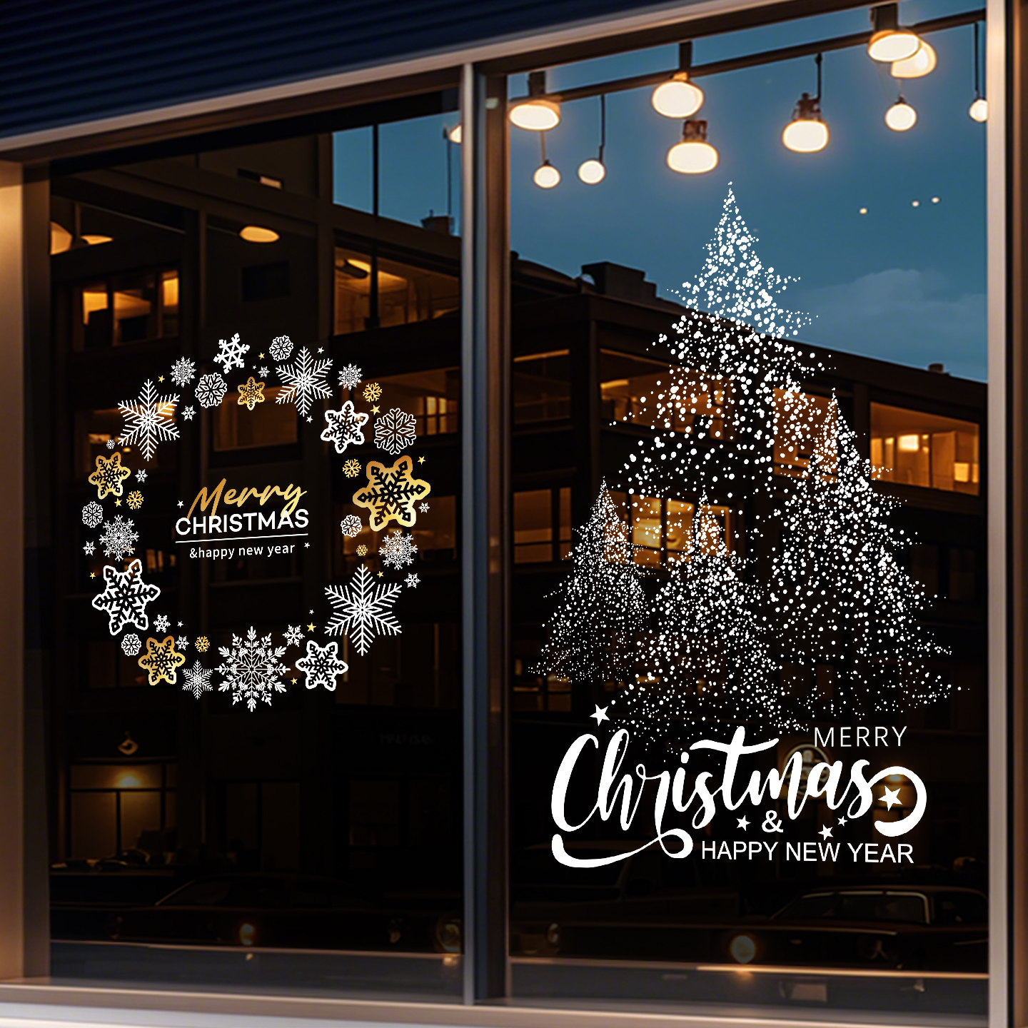 圣诞树装饰静电窗花玻璃门窗贴纸