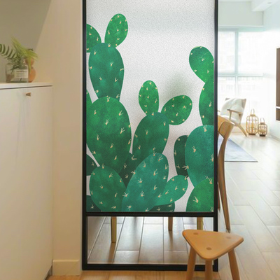 绿植玻璃贴膜透光不透明防撞条窗户阳台厨房推拉门装饰磨砂贴纸