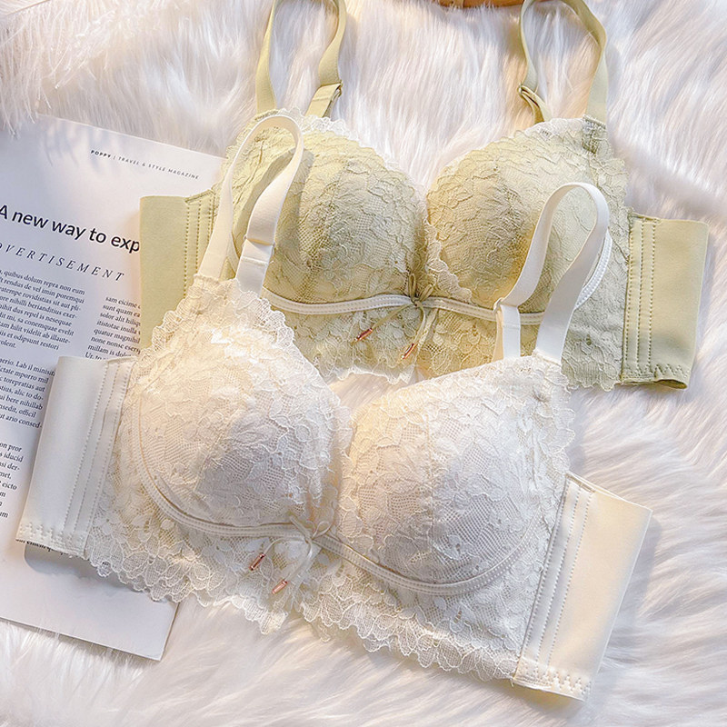 纯欲小胸聚拢内衣收副乳防下垂2021新款爆款无钢圈薄款文胸罩套装