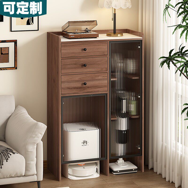 扫地机器人收纳柜高柜添可洗地机置物柜小户型专用扫地机柜子餐柜