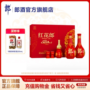 [甄选礼盒]郎酒 红花郎十(10)双瓶礼盒装53度酱香型白酒520mL*2瓶