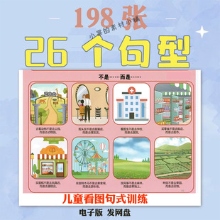 儿童26个句型泛化拓展学习看图说话语言开发自闭症孤独症电子资料