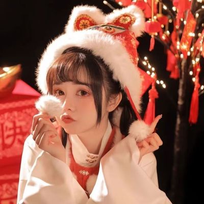 冬季老虎头帽子过年成人儿童虎头帽秋冬缎面刺绣婴幼儿生日抓周帽