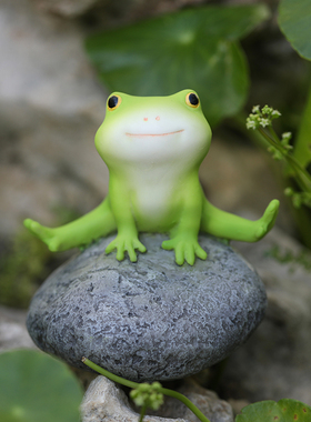 造景装饰小青蛙小摆件水族馆鱼缸装饰微景观生态瓶花园流水工艺品