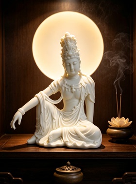 新中式观音像自在观音南海观音佛像佛龛摆件家用供奉摆件桌面装饰