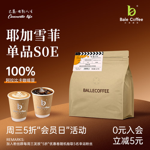 巴莱耶加雪菲G1水洗烘焙咖啡豆