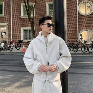 美式简约重磅连帽卫衣男套装春秋高级感慵懒运动休闲裤衣服两件套