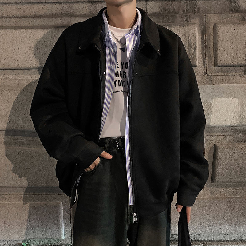 原创2025春秋新款男麂皮绒男装夹克外套机车上衣A106-1-2100-P75，男装夹克，电商A106-1