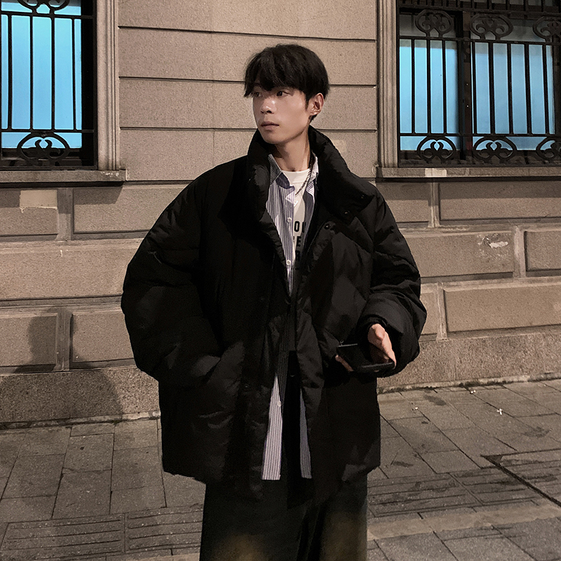 男装宽松新款加厚棉服外套冬装休闲纯色立领棉衣A106-1-2700-p85，男装棉衣，电商A106-1