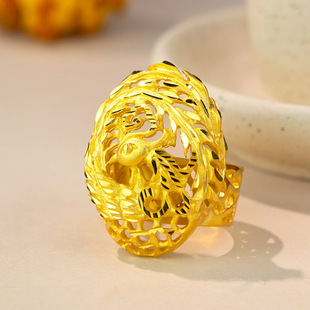 2025新款沙金凤凰戒指女款高级感时尚百搭食指戒开口可调节指环女