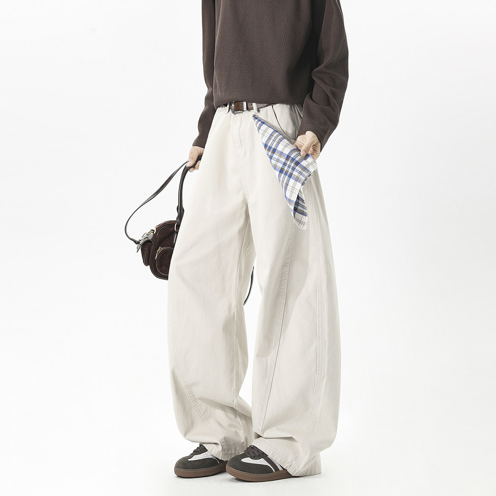 休闲裤纯色百搭宽松休闲弯刀裤