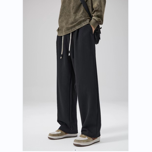 美式男款重磅加绒加厚直筒卫裤