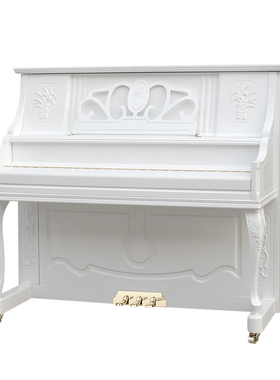 博美 M-126WY 白色哑光 立式钢琴 配琴凳/琴披 配防潮管/湿度计