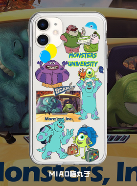 原创怪兽大学大眼仔适用iphone13promax12华为荣耀nova9mate40手机壳透明全包p40pro
