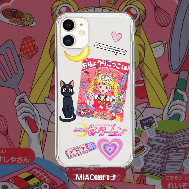 原创美少女战士甜美适用苹果xsmax12pro华为oppo小米10手机壳透明