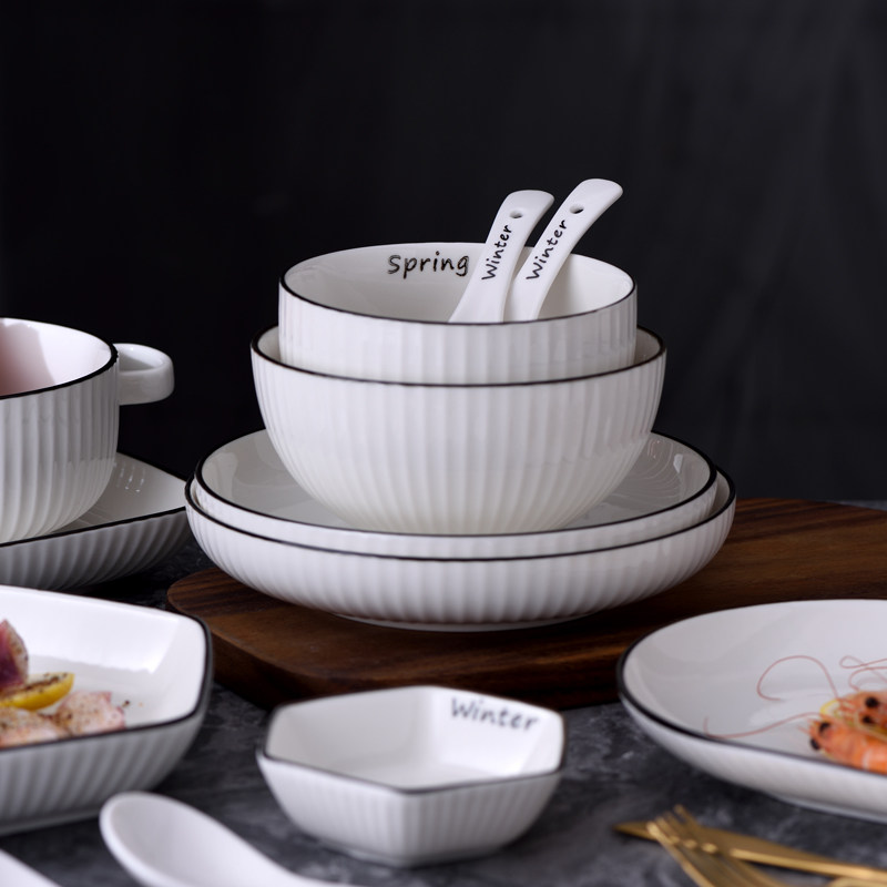 裕行北欧风餐具碗碟套装碗盘家用 简约现代乔迁新居 餐具碗具组合,餐饮具,碗,淘宝优惠券,粉丝福利购,淘宝优惠卷