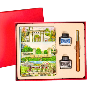 韵轩实木钢笔套装定制刻字名校礼盒清华北京复旦厦门武汉同济浙江大学中国人大精装笔记本高考送学生创意礼物