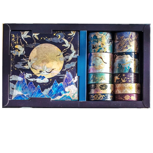 中国风复古典手账素材大礼包便宜好看的diy装饰贴纸南风听鹤归文艺古风烫金仙鹤和纸胶带桃花手机口红贴学生