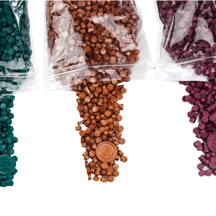 火漆蜡粒800粒袋装半斤全套批发便宜文艺复古混合色珠光金粉火漆印章套装邀请函结婚请柬信封封口火漆印蜡封