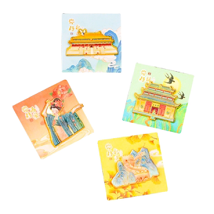 西安旅游兵马俑城市景点大慈恩寺大雁塔钟楼文创礼品纪念品中国风礼物金属徽章迷你饰品胸章配饰胸针装饰挂件