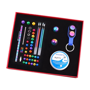 PopPuck液体磁流体文具礼盒百变磁铁笔套装学生用磁力笔网红磁性笔0.5中性笔芯黑科技磁环钢珠笔创意减压神器