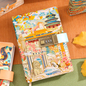 城市风景带锁打卡本礼盒密码 手账加厚彩页手帐生日礼物北京上海武汉南京厦门西安重庆旅游纪念品 笔记本子精装