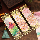 镂空金属名校书签定制刻字国潮古风插画精美流苏中国风文艺复古典纪念清华厦门浙江南京大学生日礼物教师节