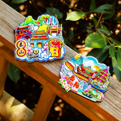 城市印象3D立体打卡冰箱贴木质磁吸家居装 饰国内网红景点纪念文创礼品宁波南京泰山华山岳阳楼旅行伴手礼送人