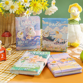 韵轩帕克鸭第二季 笔记本子B6彩色内页手账PU磁扣本卡通可爱小清新少女日记本196页学生记事本PACO DACK绘本志
