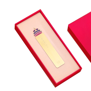 黄金屋艺术楼阁黄铜金属书签故宫文创小礼品个性创意定制刻字高档精致古典中国风礼物学生送老师伴手礼情人节