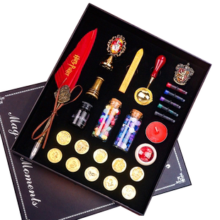 哈利波特羽毛笔火漆印章套装礼盒周边复古火星火气火器火鸡火机章头蜡粒全套豪华版女孩生日礼物男孩创意文具